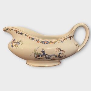 John Maddock & Sons Royal Vitreous Gravy Boat Serving Dish England Asian Floral